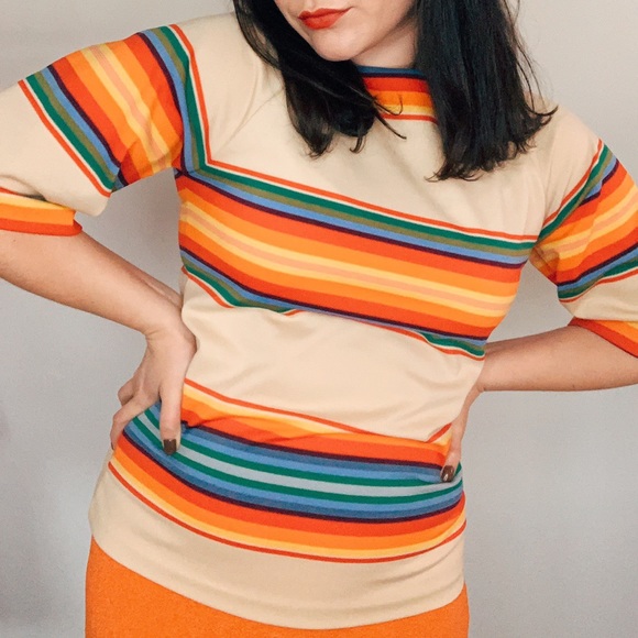 Vintage Rainbow Striped Shirt - Picture 2 of 4